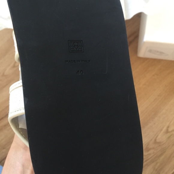 100% Authentic!! Org.$480 New with Box TOTÊME The Chunky Cotton Sandals Beige 40 - Picture 12 of 13